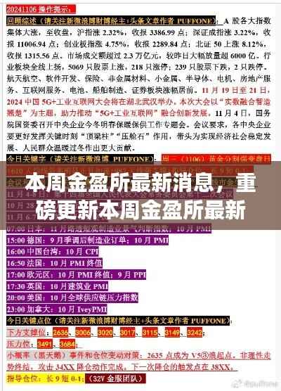 金盈所最新动态揭秘，重磅更新与行业洞察