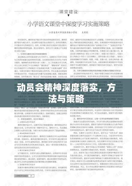 动员会精神深度落实,方法与策略