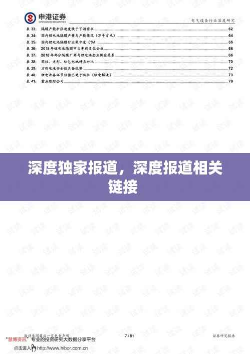 深度独家报道,深度报道相关链接