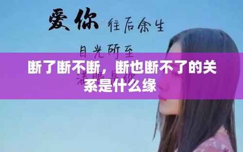 断了断不断,断也断不了的关系是什么缘