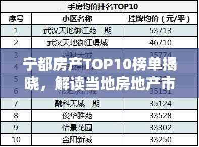 宁都房产TOP10榜单揭晓,解读当地房地产市场的最新格局