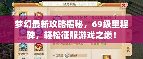 梦幻最新攻略揭秘,69级里程碑,轻松征服游戏之巅!